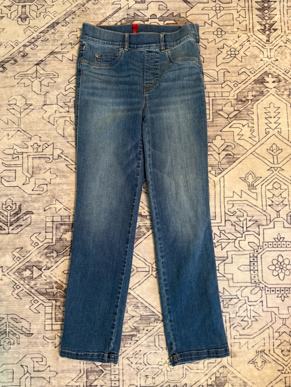 SPANX STRAIGHT LEG JEANS #20356R Size Small Women’s Medium Wash EUC